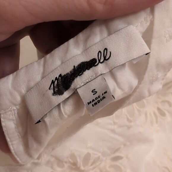 NEW Madewell Aubriella Midi Dress Embroidered Drop-Waist Floral Eyelet Cream - Picture 5 of 15